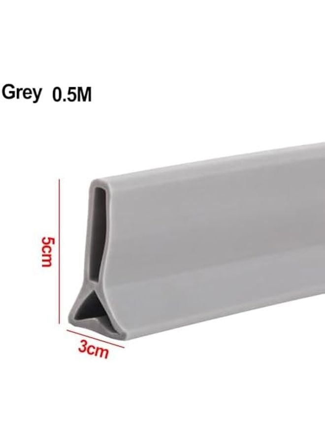 سدادة ماء السيليكون المرنة لباب الدش بدون حاجز 50 سم رمادي حاجز مانع للانزلاق - Image 3