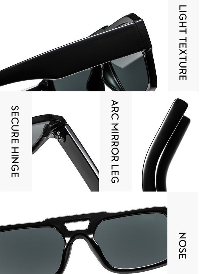 سِيكجُوك نظارات شمسية طيار رجعية للرجال والنساء بمقاس جسر مزدوج تصميم كلاسيكي وعصري للاستخدام اليومي مع حماية من الأشعة فوق البنفسجية نظارة شمسيه رجالية ونظاره نسائية نضارات شمسيه نسائيه ونساءيه ورجاليه ورجالي ونضرات رجال النظارات الشمسية أسود - Image 5