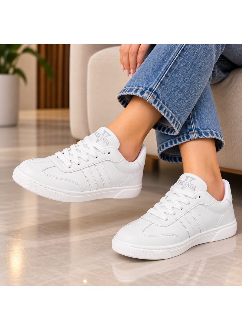 Vbranda Stylish women's sneakers crafted from soft suede SN-38-WHITE - Image 1