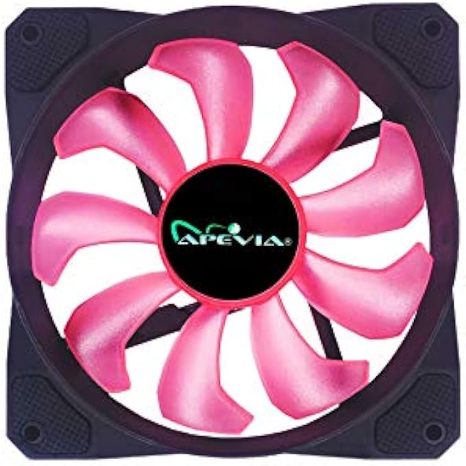 APEVIA CO312L-PK COSMOS 120MM PINK LED ULTRA SILENT CASE FAN W/ 16 LEDS & ANTI-VIBRATION RUBBER PADS (3 PK) - Image 2