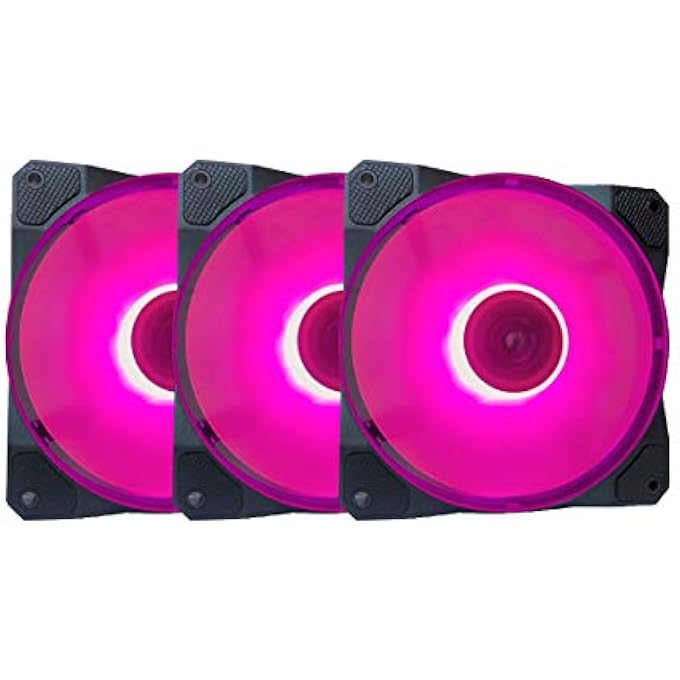 APEVIA CO312L-PK COSMOS 120MM PINK LED ULTRA SILENT CASE FAN W/ 16 LEDS & ANTI-VIBRATION RUBBER PADS (3 PK) - Image 1