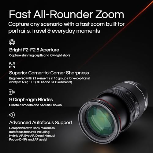 Samyang 35150mm F228 Full Frame Zoom Lens for Sony E Fast Aperture Autofocus Video Ready Weather Sealed ParFocal Bokeh Linear STM Motor Custom Modes Manual Focus Support - Image 3