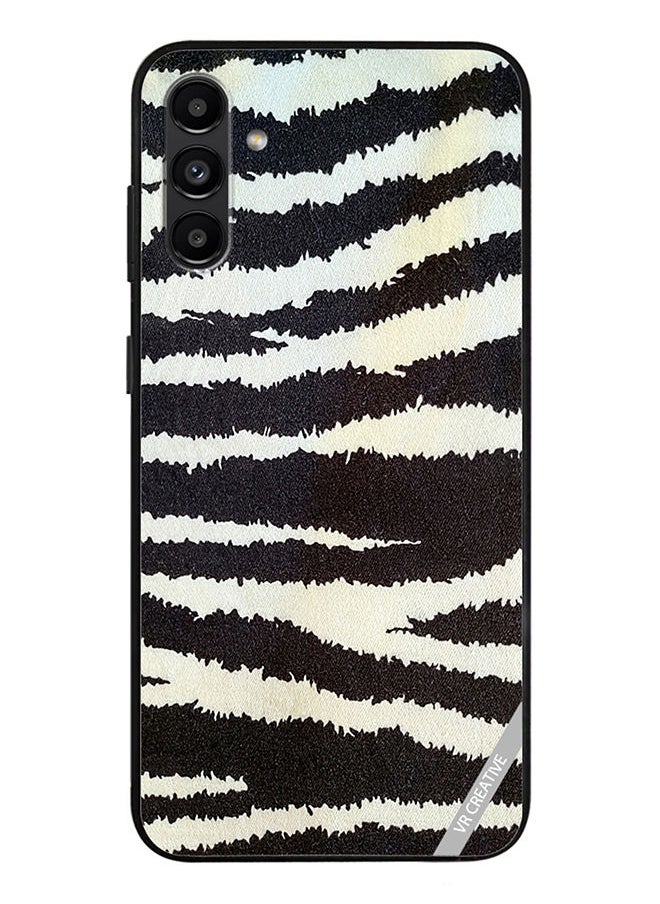 Protective Case Cover For Samsung Galaxy A13 5G Cotton Fabric With Zebra Texture Design Multicolour