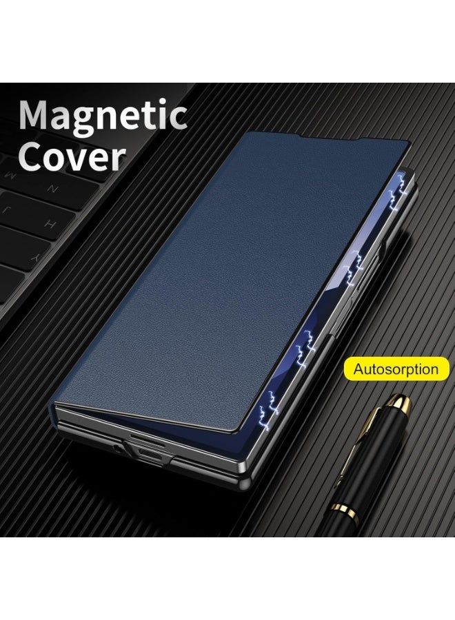 XIMAND جراب Ximand المغناطيسي القابل للطي لهاتف Samsung Galaxy Z Fold 7، مع حامل متعدد الزوايا، مصنوع من جلد فاخر عالي الجودة، مع غطاء واقٍ نحيف بمفصلة كاملة للجسم - Image 2