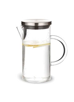 Elemental Kitchen Borosilicate Glass Pitcher with Handle and Stainless Steel Lid Clear and Silver 1.3 L 67612001  - Image 1