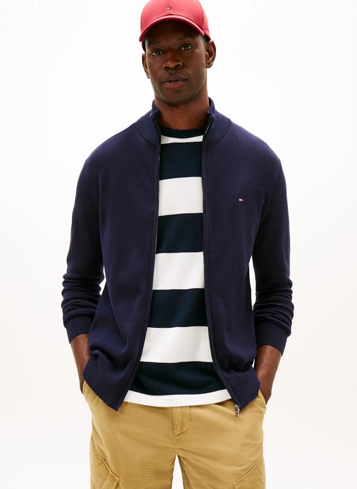 تومي هيلفيغر كنزة قطنية أساسية بسحاب كامل - Image 1