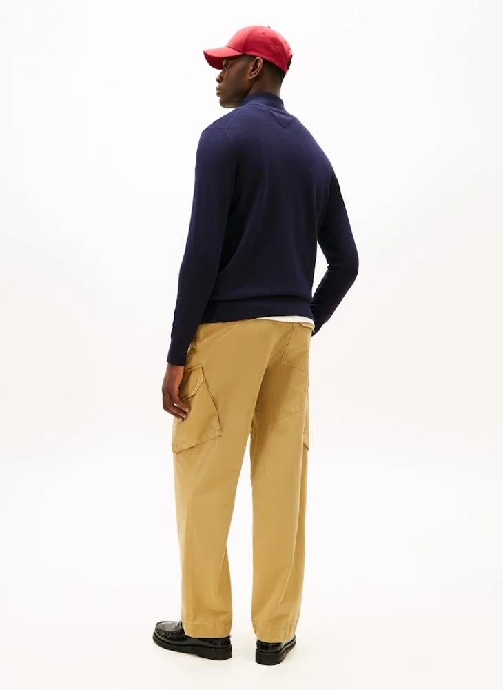 TOMMY HILFIGER Flag Embroidery Zip-Thru Jumper