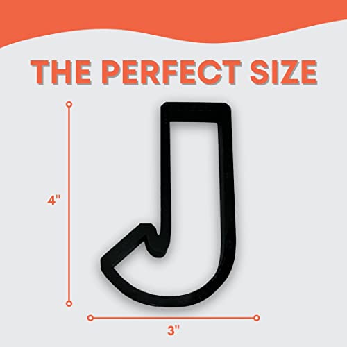 Bundle of Fun J Capital Block Letter Cookie Cutter with Easy to Push Design (3.5 inch) - Image 3