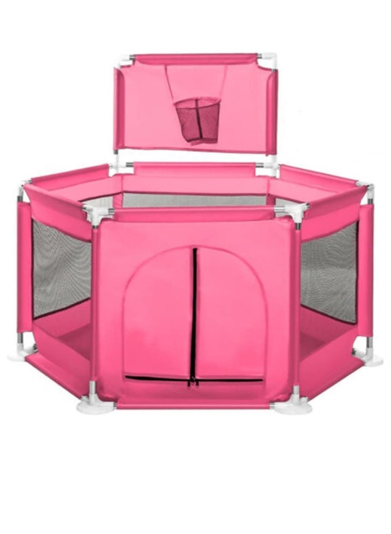 Gonice Baby Playpen,Foldable Baby Kids Playpen Activity Center Room, Baby Furniture Play Yard with Basketball Hoop, Baby Kids Safety Protection Care Playpen Tent Crawling Game Folding Fence Toys  - Image 1