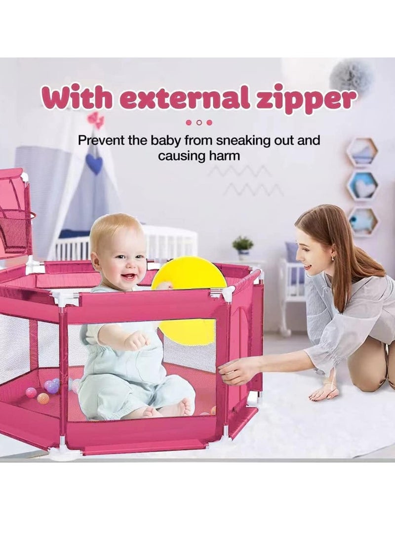 Gonice Baby Playpen,Foldable Baby Kids Playpen Activity Center Room, Baby Furniture Play Yard with Basketball Hoop, Baby Kids Safety Protection Care Playpen Tent Crawling Game Folding Fence Toys  - Image 3