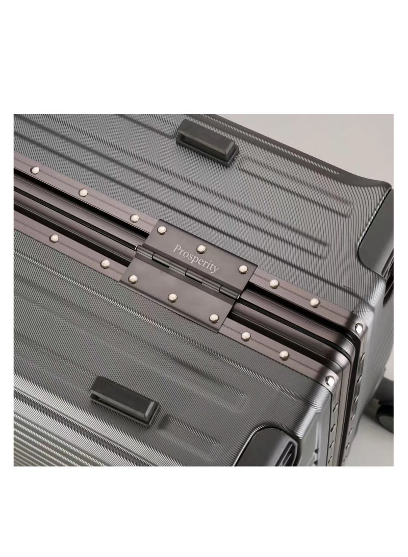 الازدهار حقيبة السفر الراقية سبيكة الألومنيوم الأمتعة مع أربع عجلات عالمية مظهر أنيق لرحلات 3pcs لكل مجموعة - Image 3