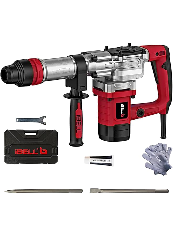 آي بيل مطرقة هدم Dh20 45 6.8 كجم 1500 وات محرك نحاسي تأثير 3700 الحد الأدنى للطاقة 20J سعة المقبض 18 مم Sds Max مع مقبض تحكم مضاد للاهتزاز - Image 1