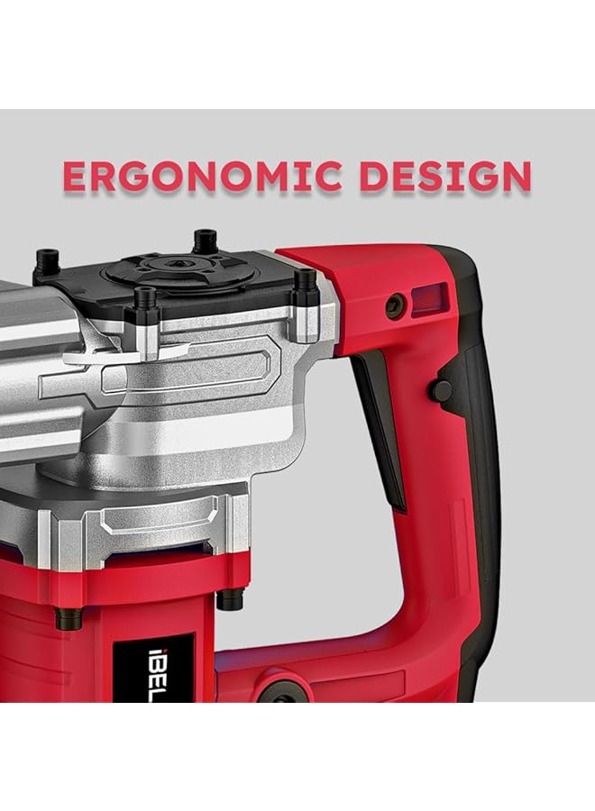 آي بيل مطرقة هدم Dh20 45 6.8 كجم 1500 وات محرك نحاسي تأثير 3700 الحد الأدنى للطاقة 20J سعة المقبض 18 مم Sds Max مع مقبض تحكم مضاد للاهتزاز - Image 4