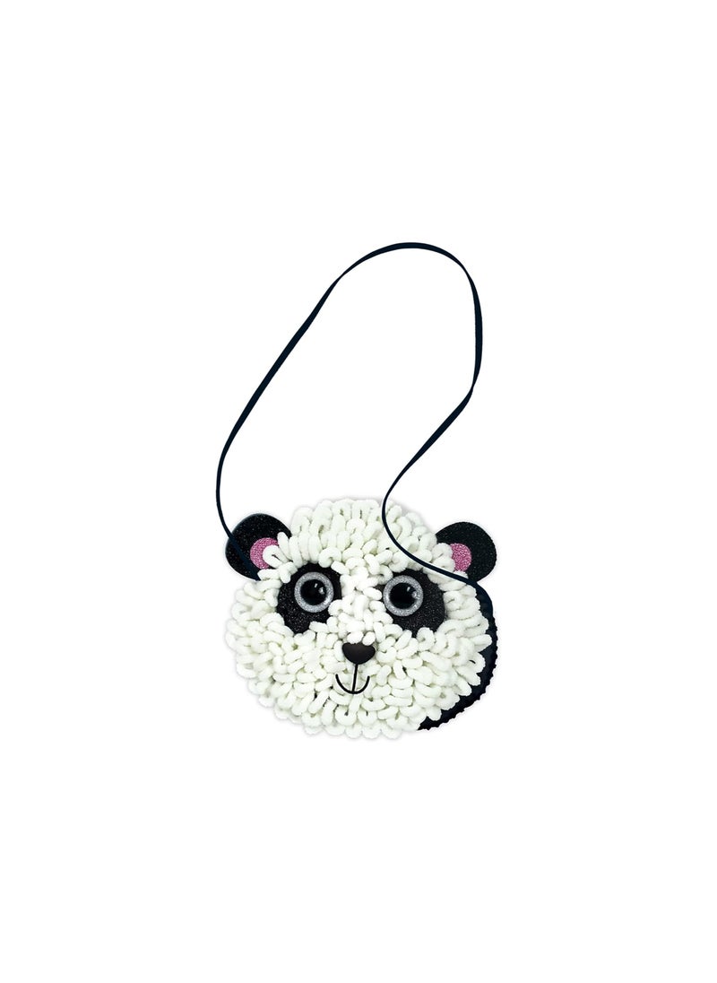 Avenir - Fun My First Plush Bag Kit Panda Learn to Sew With Loopies Complete Kit With Felt, Soft Yarn Crochet Hook and Step by Step Instructions Safe & Easy to Use Kids Aged 3+ - Image 1