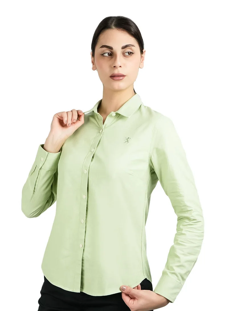 Women's Cotton Oxford Slim fit Shirt with Lion Embroidery