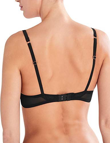 Marks & Spencer Marks and Spencer Women's Rosie Silk & Lace Padded Plunge Beau Bra, Black, 34A - Image 3