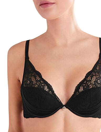 Marks & Spencer Marks and Spencer Women's Rosie Silk & Lace Padded Plunge Beau Bra, Black, 34A - Image 4