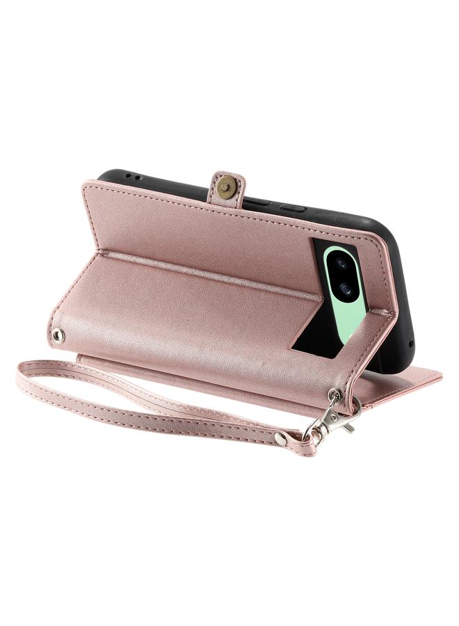 S-TOP Case For Google Pixel 8a Wallet Multi-card Slot Leather Phone Case with Lanyard - Image 5
