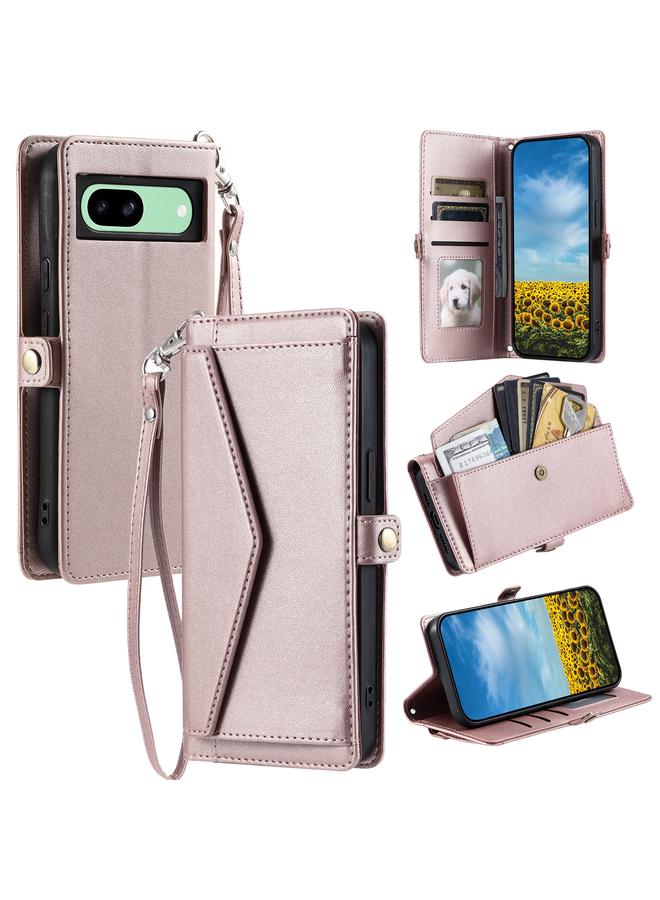 S-TOP Case For Google Pixel 8a Wallet Multi-card Slot Leather Phone Case with Lanyard - Image 1
