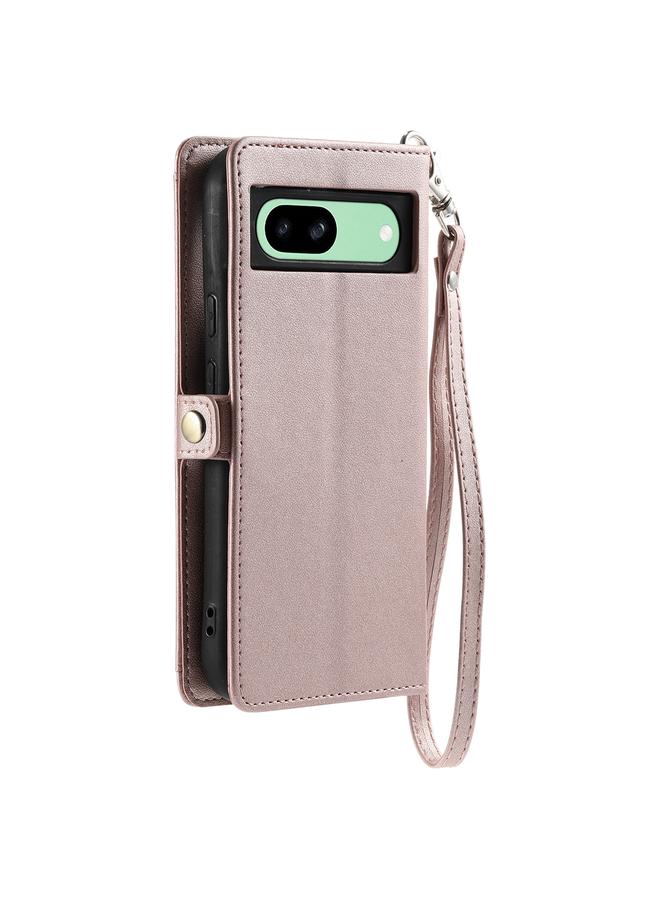 S-TOP Case For Google Pixel 8a Wallet Multi-card Slot Leather Phone Case with Lanyard - Image 3