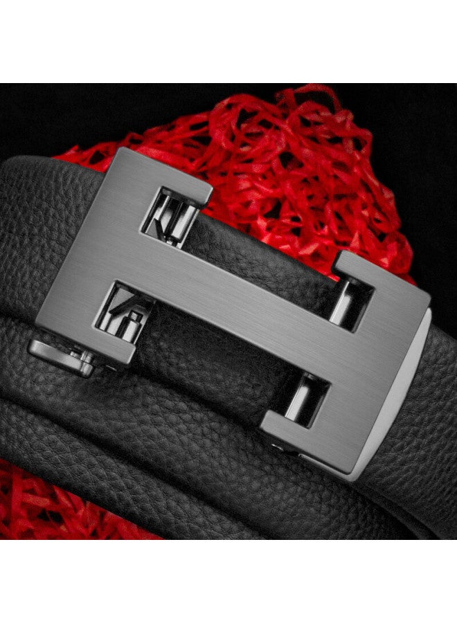 Cow Top Layer Cowhide Men's Belt Casual Automatic Buckle Belt Gift For Boyfriend Father 909 Lychee Pattern Gun - Image 4