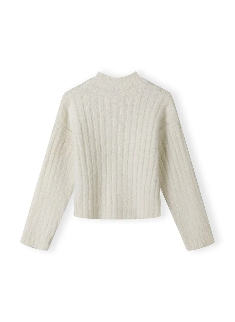 MINOTI Kids Girls Soft Fluffy High Neck Jumper
