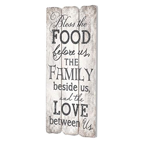 P. Graham Dunn 12 x 6 Small Fence Post Wood Look Decorative Sign Plaque, Bless The Food Family and Love - Image 3