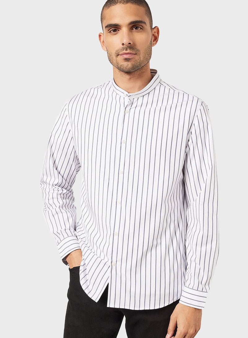 Mango Man Striped Collar Shirt - Image 1