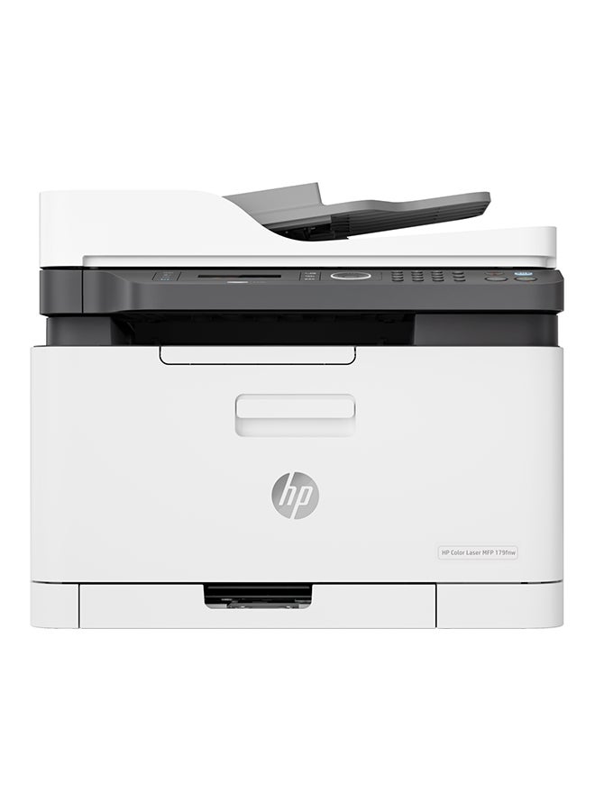 HP طابعة الليزر متعددة المهام بالألوان 179fnw للطباعة والنسخ والمسح الضوئي والفاكس [طراز 4ZB97A] 30.8x42.1x42.4سم أبيض - Image 1