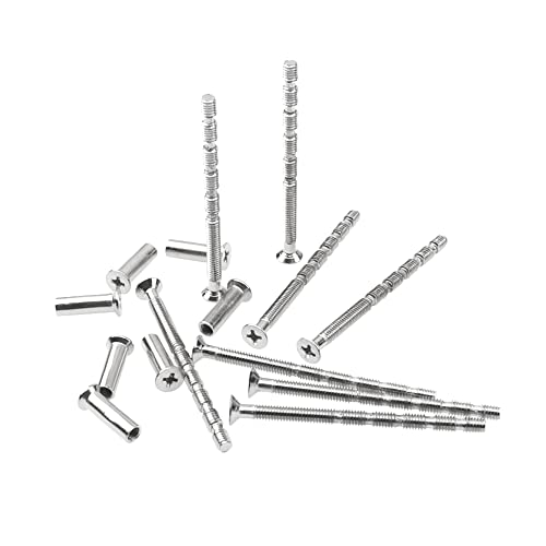Rrina 8Pcs M4x60 Phillips Drive Flat Countersunk Head Fixing Cutting Slot Articulated Bolts Sleeves for Door Handle Hardware Lever Handle Screws Connecting - Image 4