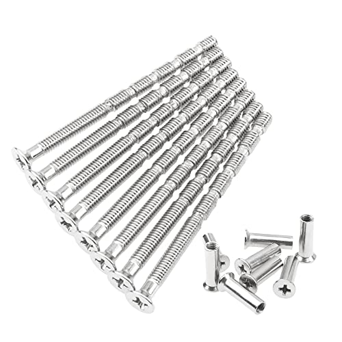 Rrina 8Pcs M4x60 Phillips Drive Flat Countersunk Head Fixing Cutting Slot Articulated Bolts Sleeves for Door Handle Hardware Lever Handle Screws Connecting - Image 1