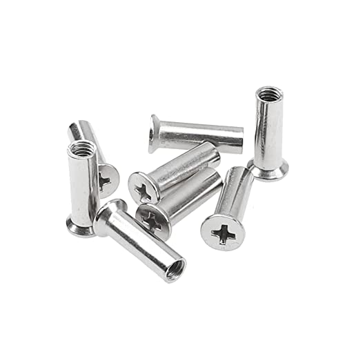 Rrina 8Pcs M4x60 Phillips Drive Flat Countersunk Head Fixing Cutting Slot Articulated Bolts Sleeves for Door Handle Hardware Lever Handle Screws Connecting - Image 3