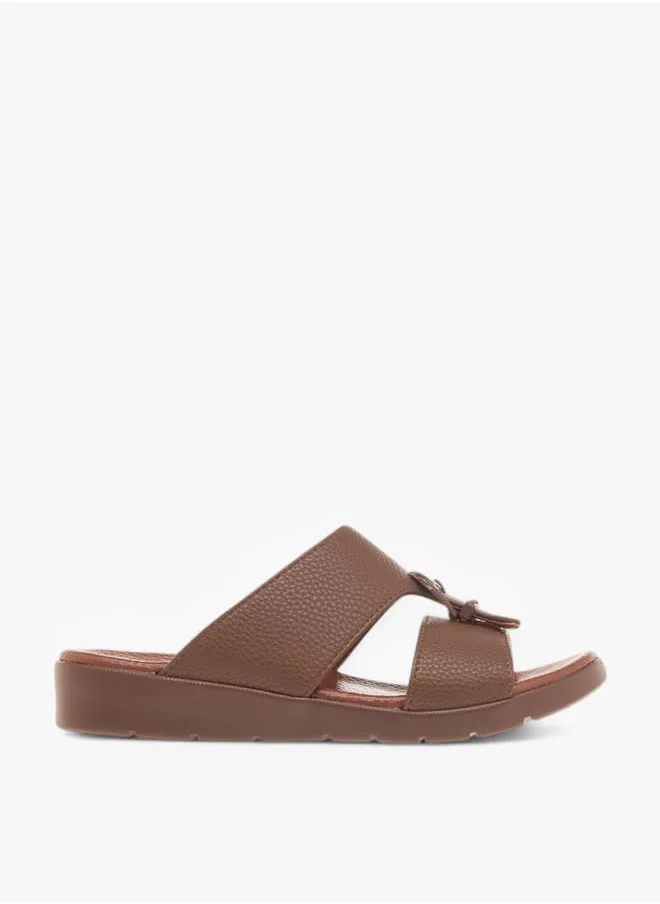 ال بي ال من شو اكسبرس Boys Textured Slip-On Arabic Sandals With Buckle Accent