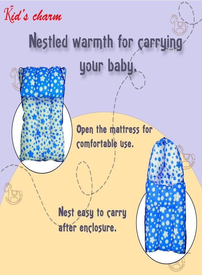 Kid's Charm Clover Mega 3 in 1 Baby's Cotton Bed Cum Carry Bed Printed Baby Sleeping Bag-Baby Bed-Infant Portable for Unisex Easily Portable, Light Weight Carry for New Born 4-8 Months Old (Blue) - Image 5
