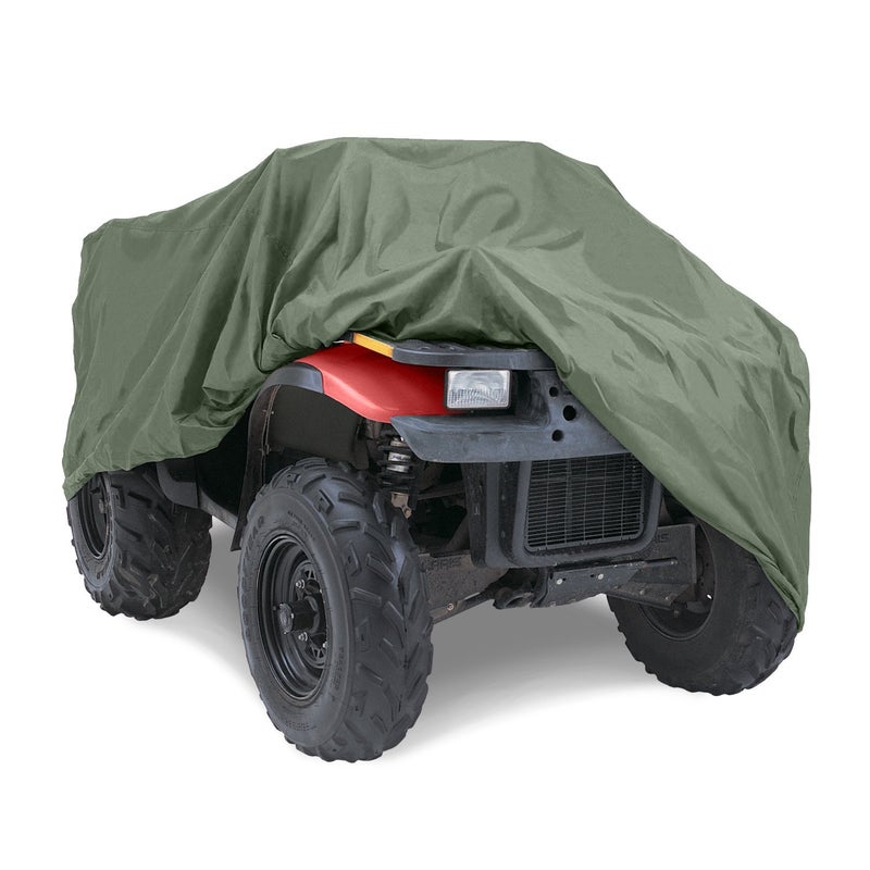 Budge Sportsman ATV Cover, Heavy-Duty Waterproof Outdoor Protection with Breathable Polyester & Secure Elastic Hem, Fits ATVs up to 87 Inches, Olive Green