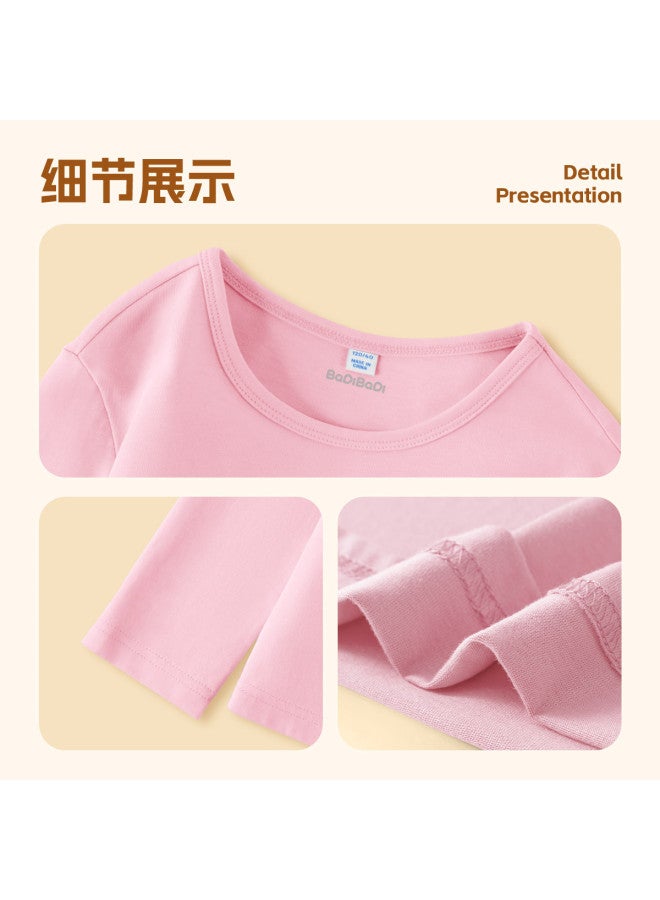 Badibadi Hot Pick】girls' Cotton T-shirt, Long Sleeve Base Layer For Big Kids, Round Neck Top For Autumn - Image 3