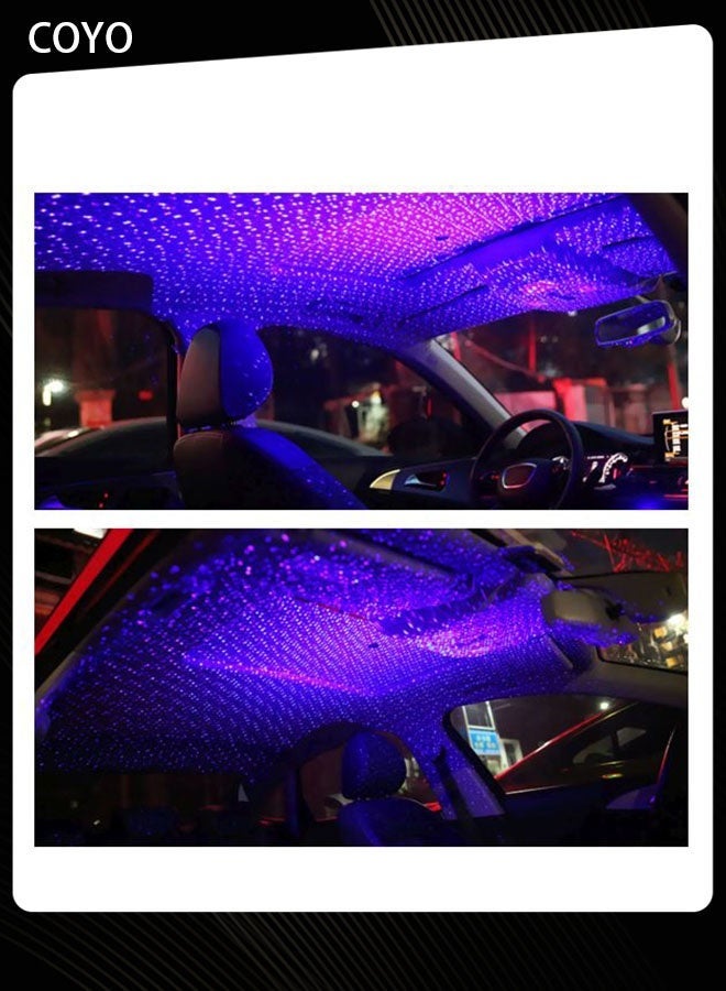 كيو أزرق أرجواني USB Star Sky Projector Light ، 4-Mode سقف السيارة LED مصباح الغلاف الجوي - Image 4
