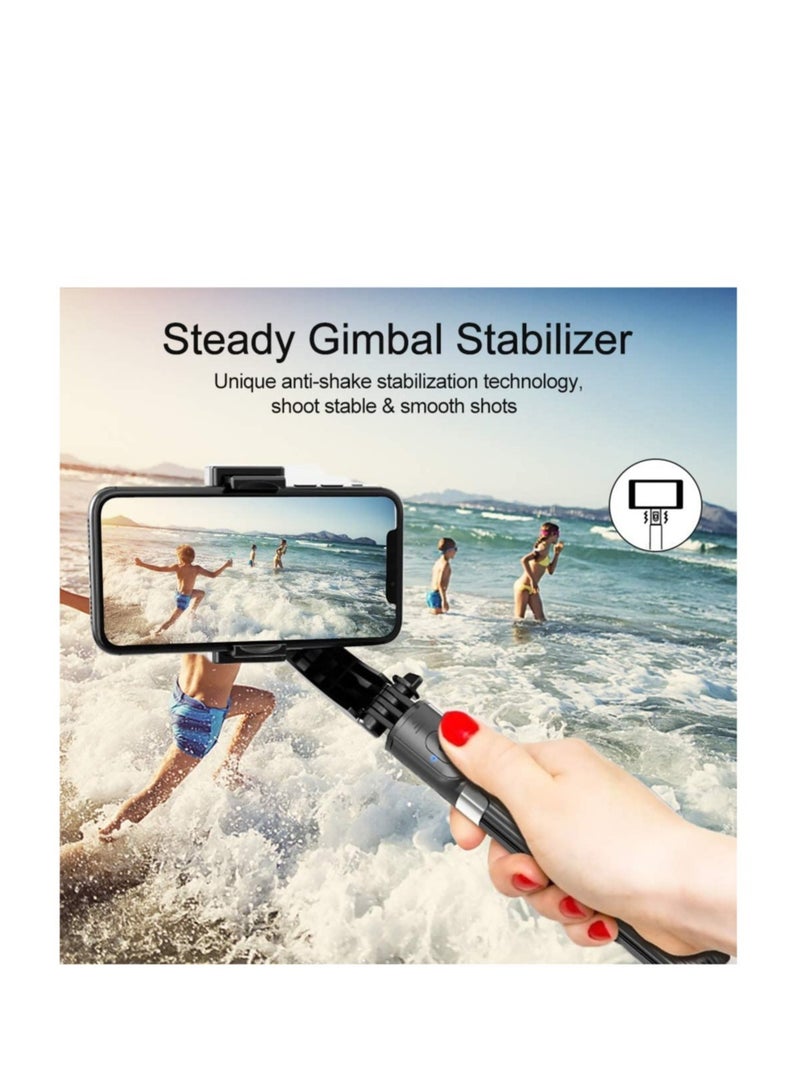 Selfie Stick Gimbal Stabilizer,  360° Rotation Tripod with Wireless Remote, Portable Phone Holder, Auto Balance 1-Axis Gimbal for Smartphones Tiktok Vlog Youtuber Live Video Record - Image 2