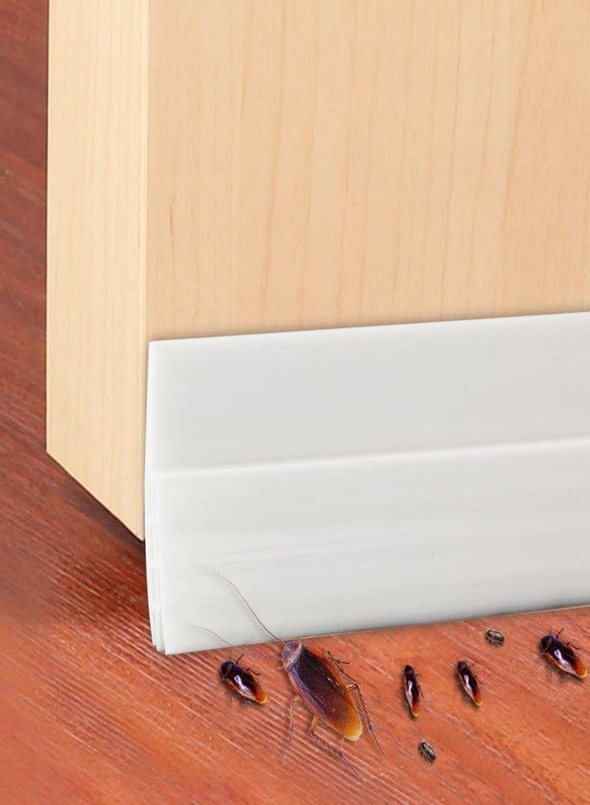 Drofail Door Draught Excluder Door Bottom Seal,Under Door Draft Stopper Soundproof Door Seals Weather Strip Front Door - White - Image 4