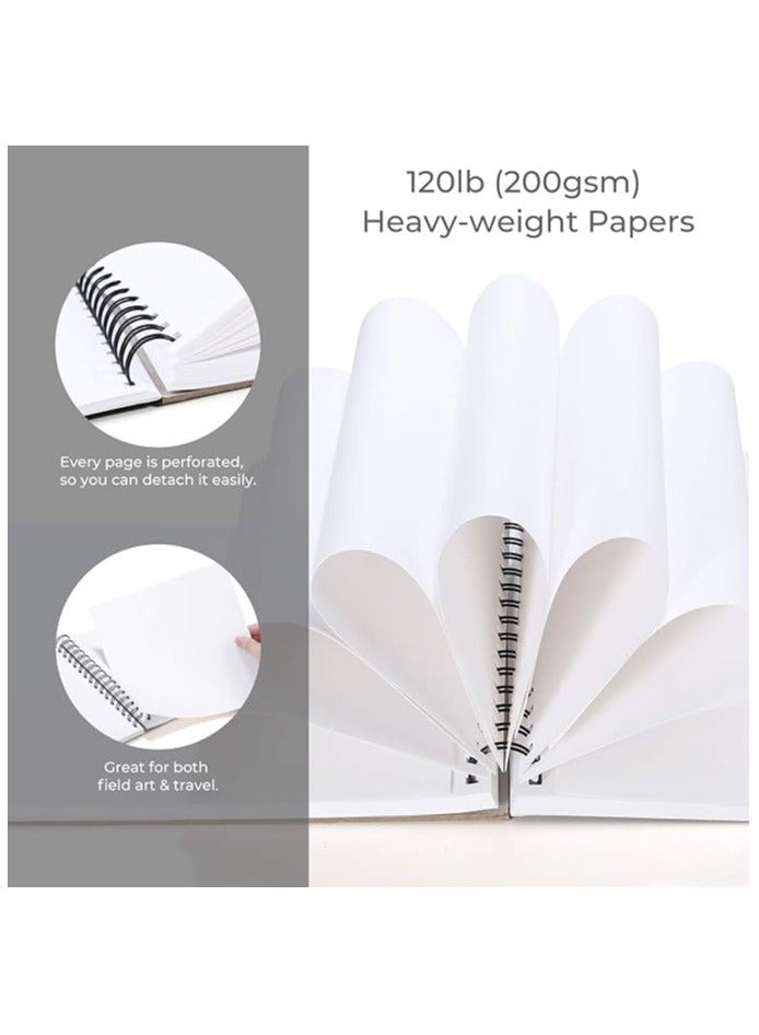 Generic Marker Pad 60 Sheets/120 s, Art Sketchbook 8.9x8.3 Inch, Portable Drawing Papers(120LB/200GSM), Spiral Bound Sketch Drawing Book for All Markers  - Image 2
