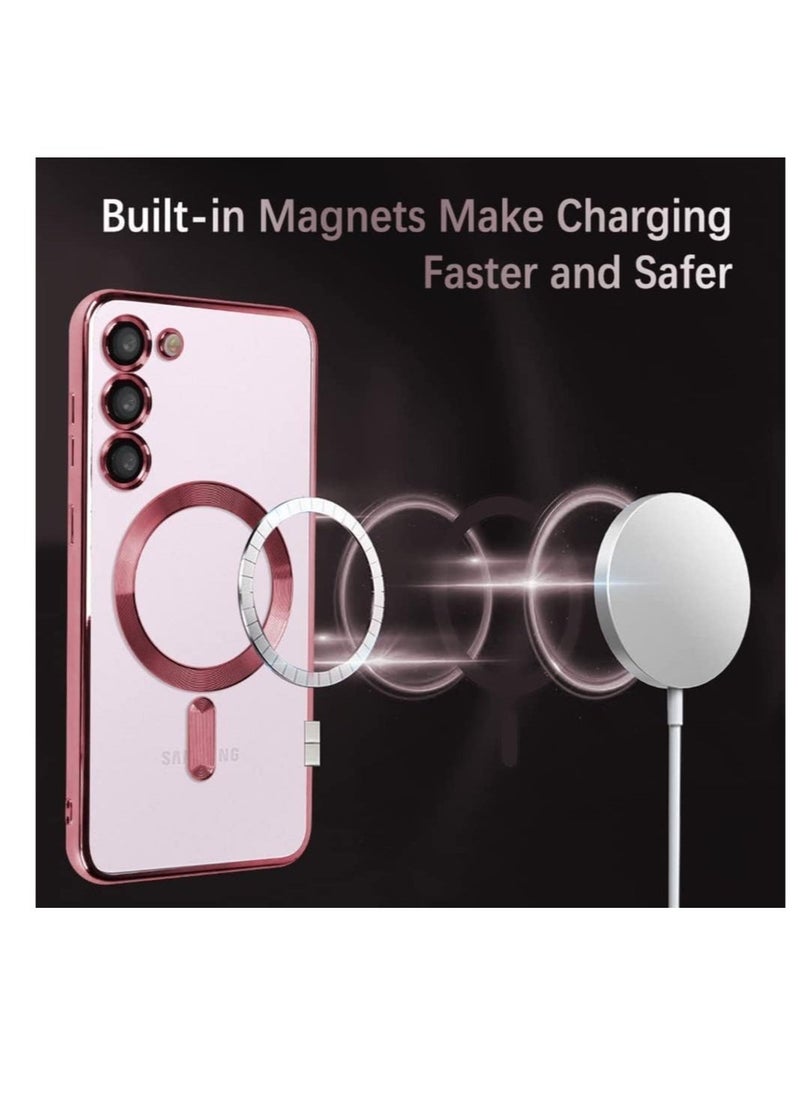 Raxoom Magnetic Clear Case for Samsung Galaxy S23 Plus with Camera Lens Protector Magsafe Compatible Electroplated Soft TPU Shockproof Anti-Scratch Phone Case - Image 3