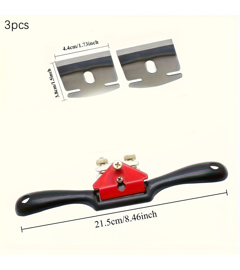 6pcs Adjustable Double Sided Hand Plane With Blades Manual Woodworking Tool For Carpenters And Carvers Iron Edge Trimming Plane For Home Use Durable Metal Plastic Construction No Electricity Needed Wood Planing Machine - Image 2