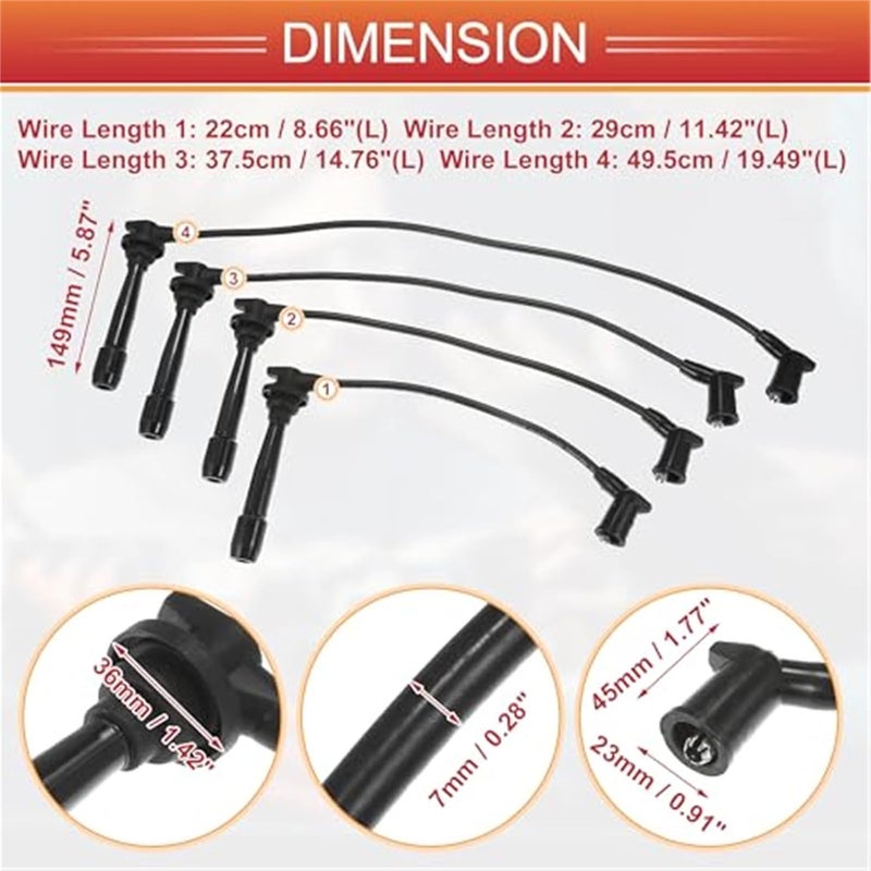 Vuzmode Ignition Coil Wires for Hyundai Accent - Image 3