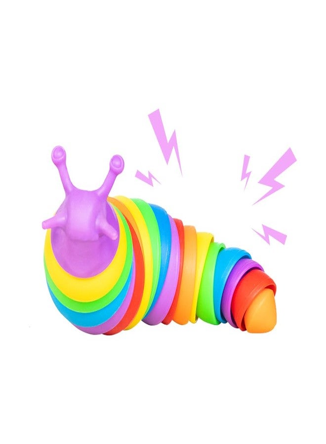 لعبة أبلي الحسية على شكل حلزون قوس قزح، مفاصل مرنة مع أصوات طقطقة، لتخفيف التوتر ودعم القلق - Image 3