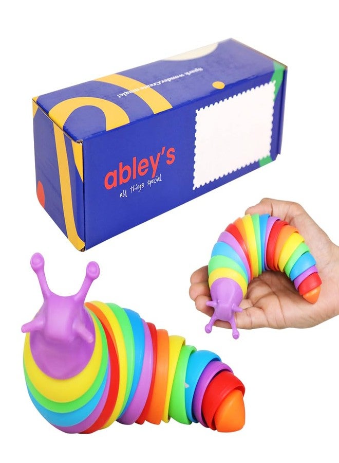 لعبة أبلي الحسية على شكل حلزون قوس قزح، مفاصل مرنة مع أصوات طقطقة، لتخفيف التوتر ودعم القلق - Image 1