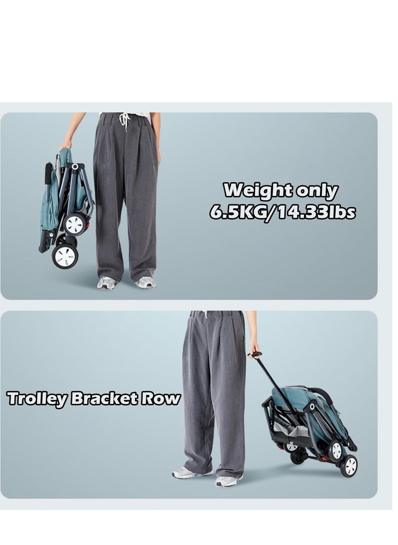 KASTWAVE - Toddler Stroller, Lightweight Baby Stroller, with Telescoping Handle Jogger Lightweight Pram Folding Compact Travel Trolley Walker for Baby Newborn Infant Kid (with Trolley Bar) - Image 1