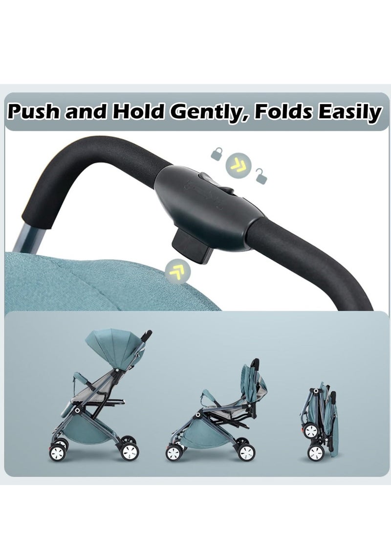 KASTWAVE - Toddler Stroller, Lightweight Baby Stroller, with Telescoping Handle Jogger Lightweight Pram Folding Compact Travel Trolley Walker for Baby Newborn Infant Kid (with Trolley Bar) - Image 1