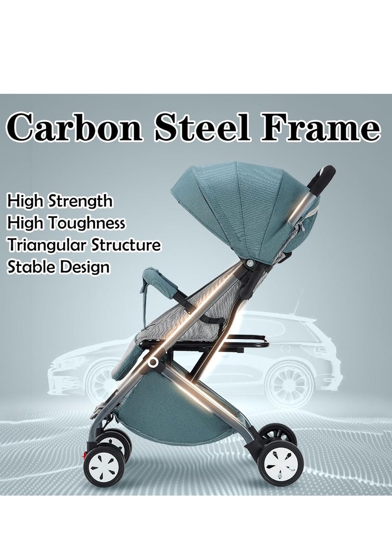 KASTWAVE - Toddler Stroller, Lightweight Baby Stroller, with Telescoping Handle Jogger Lightweight Pram Folding Compact Travel Trolley Walker for Baby Newborn Infant Kid (with Trolley Bar) - Image 1