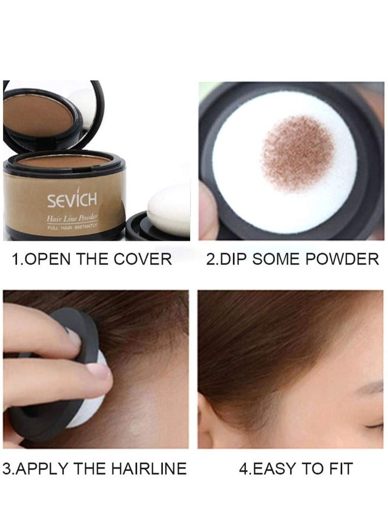 Sevich Instantly Hairline Shadow Hairline Powder Quick Cover Hair Root Concealer Eyebrows and Beard Line Hair Root Touch Up for Thinning Hairline Windproof and Sweatproof Brown - Image 4