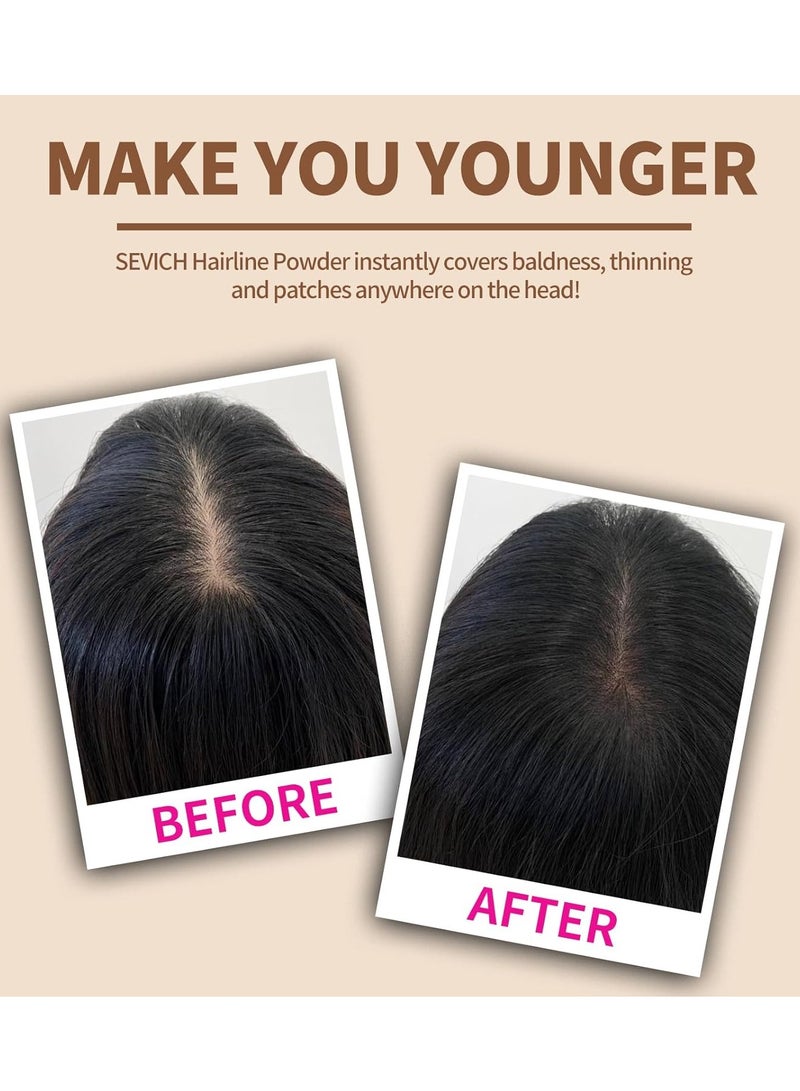 Sevich Instantly Hairline Shadow Hairline Powder Quick Cover Hair Root Concealer Eyebrows and Beard Line Hair Root Touch Up for Thinning Hairline Windproof and Sweatproof Brown - Image 2